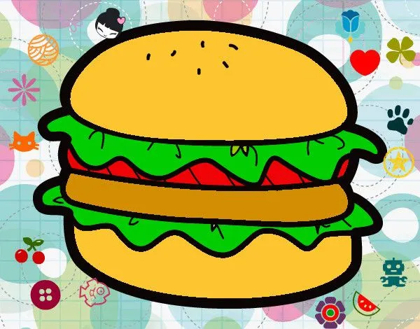 Dibujo de la hamburguesa rica pintado por Ahlam56 en Dibujos.net ...