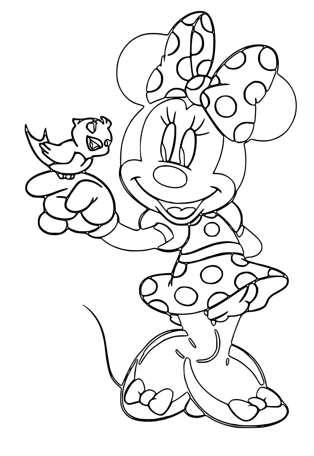 Dibujo e Imagen Minnie Mouse Pájaro para Colorear y Imprimir Gratis para  Adultos y Niños - Lystok.com