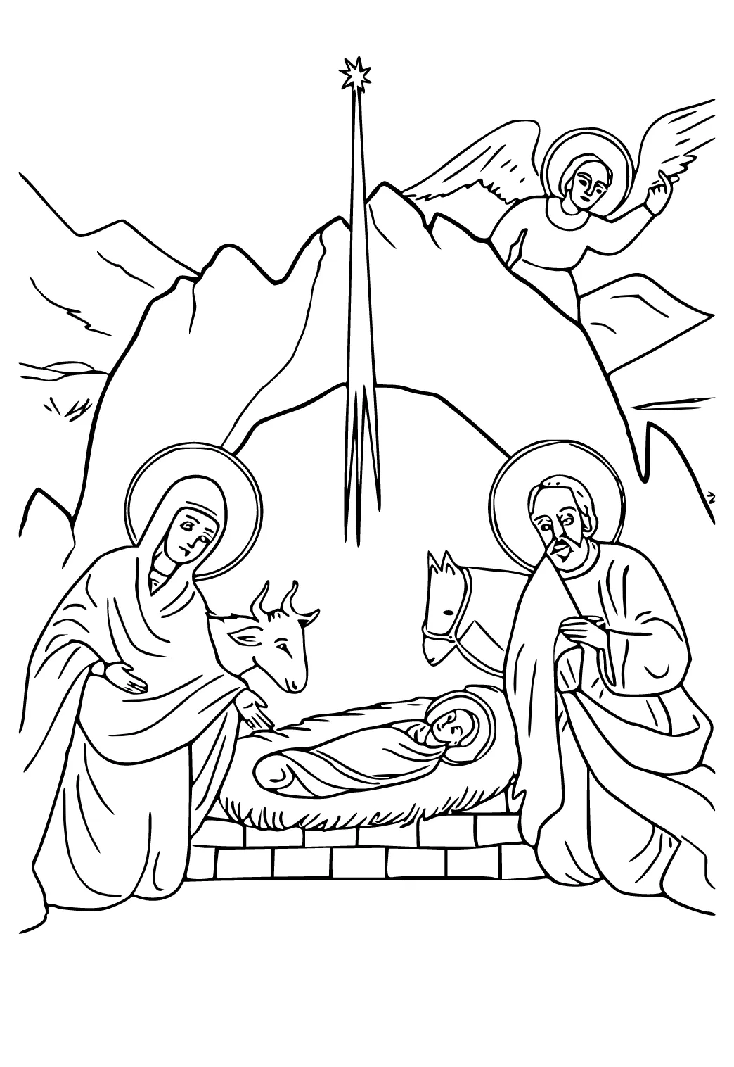 Dibujo e Imagen Natividad Santos para Colorear y Imprimir Gratis para Adultos, Niñas y Niños - Babeled.com