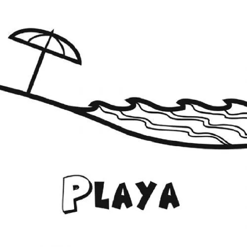 Dibujo para imprimir y colorear de una playa - Dibujos para ...