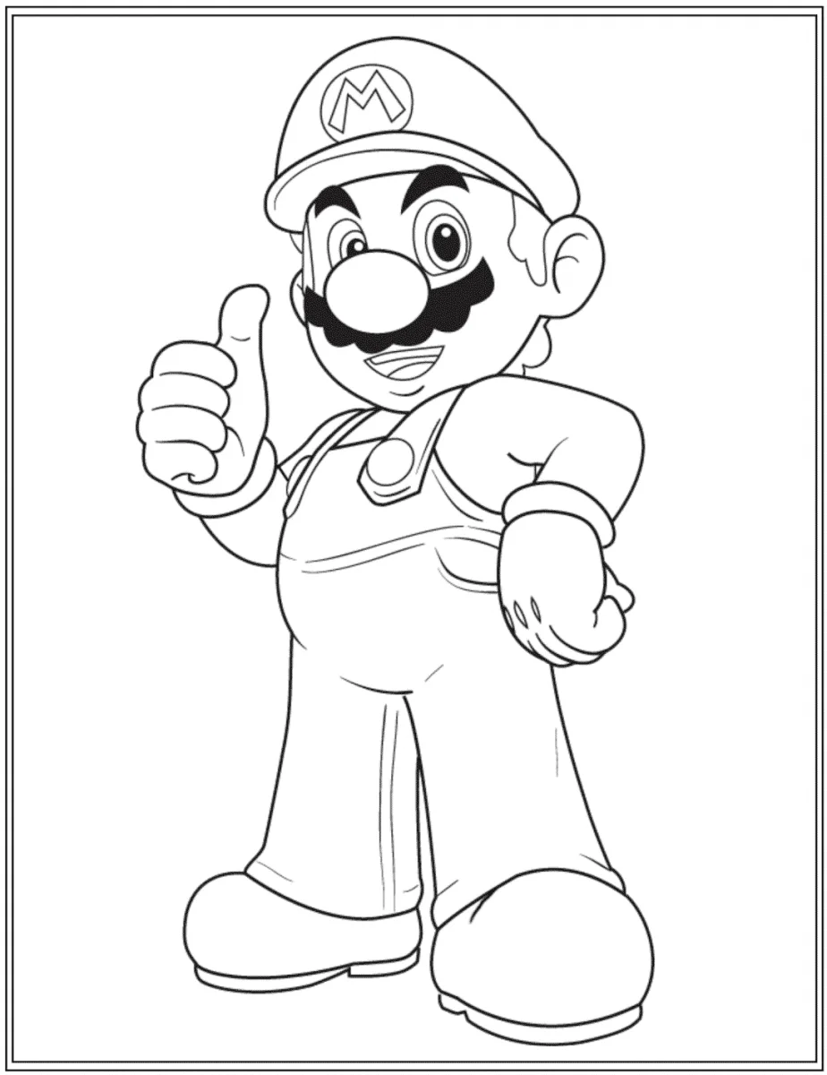 Dibujo para imprimir y colorear de Super Mario