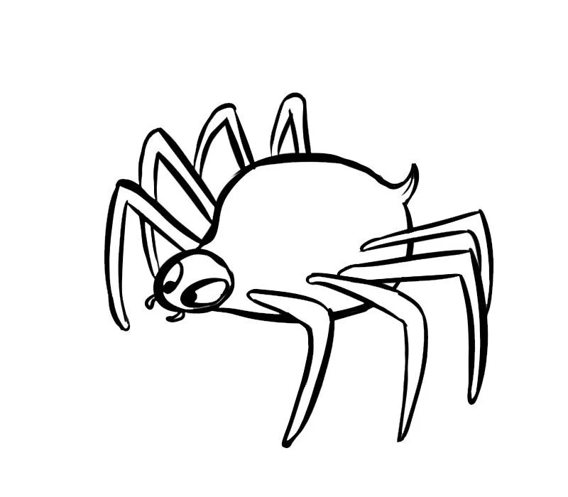 Dibujo infantil de araña venenosa para imprimir