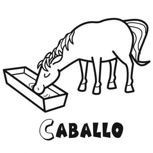 Dibujo infantil para colorear de un caballo - Dibujos para ...