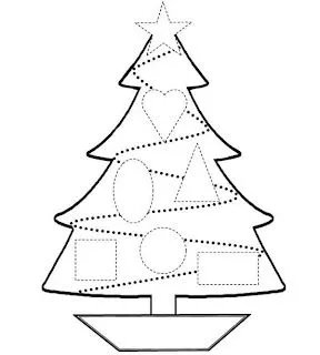 DIBUJO INFANTILE PARA NIÑOS DE NAVIDAD:ARBOL DE NAVIDAD CON ...