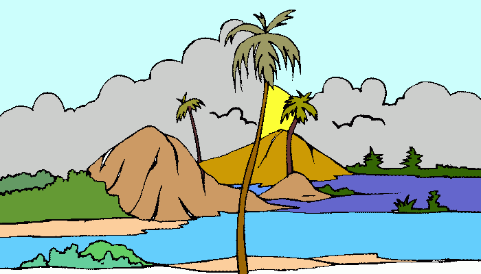 dibujo isla para colorear, dibujo isla para imprimir