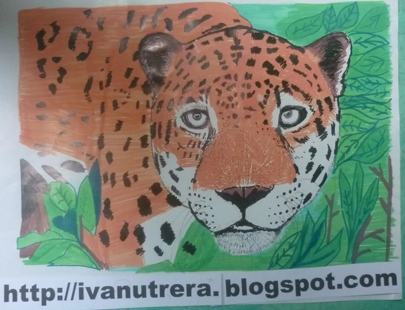 dibujo de Jaguar en plumón | Reciclaje, Madera, Cemento, Yeso ...