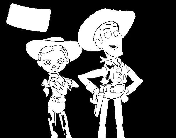 Dibujo de Jessie y Woody para Colorear