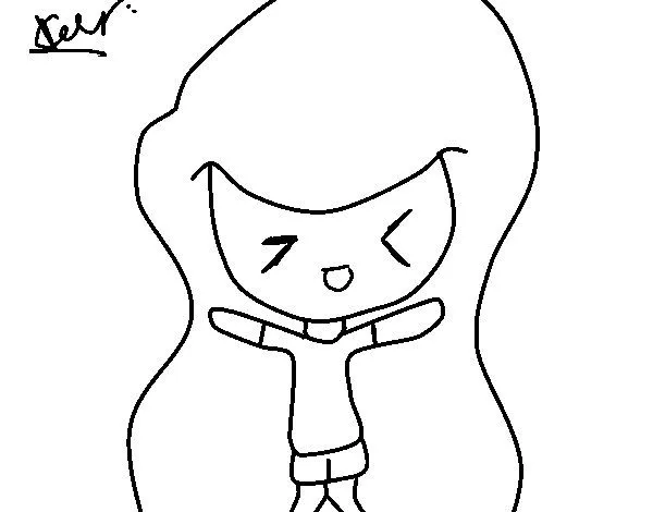 Dibujo de Joven chibi para Colorear - Dibujos.net