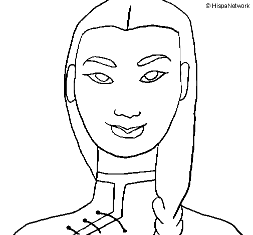 Dibujo de Joven china 1 para Colorear - Dibujos.net