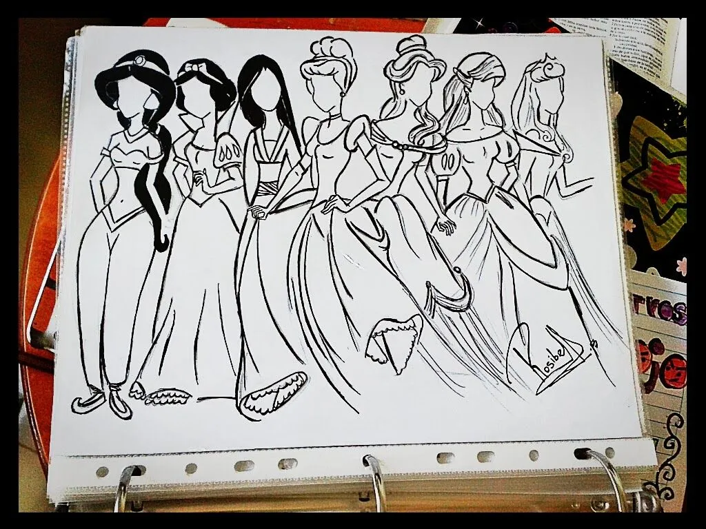 dibujo a lapiz de princesas de disney | drawings