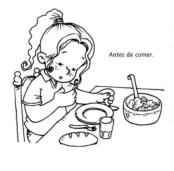 Dibujo de lavarse las manos para colorear - Imagui