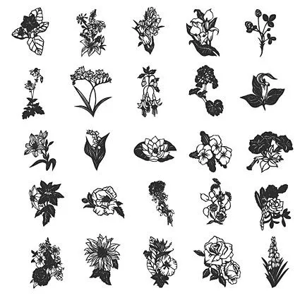 Dibujo de líneas de material de vectores de flores Free Download