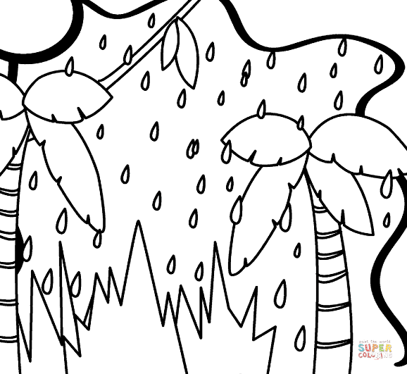 Dibujo de Lluvia En La Selva para colorear | Dibujos para colorear ...