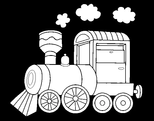 Dibujo de Locomotora de vapor para Colorear