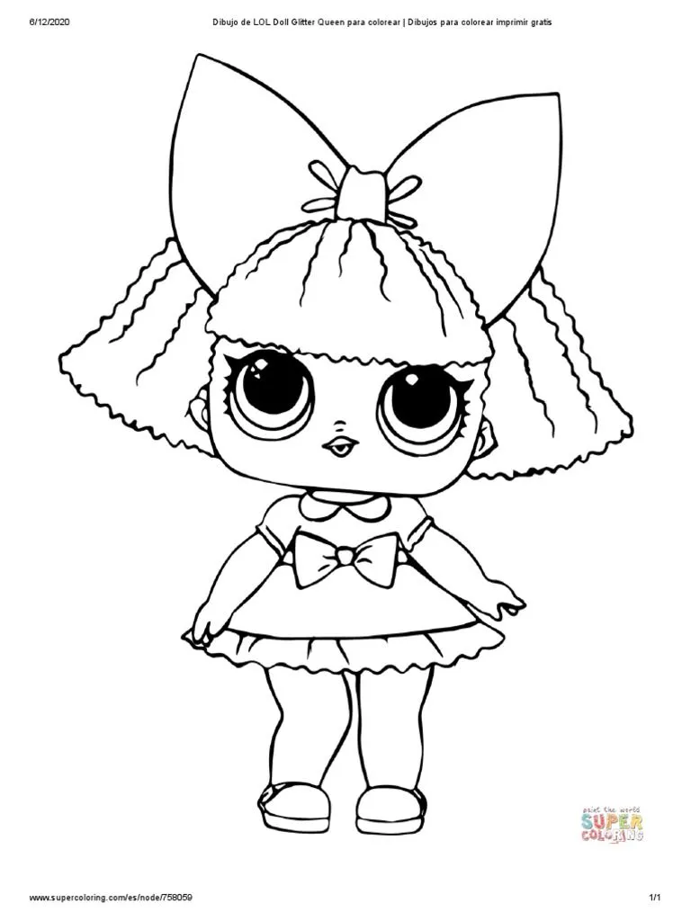 Dibujo de LOL Doll Glitter Queen para Colorear - Dibujos para Colorear  Imprimir Gratis | PDF