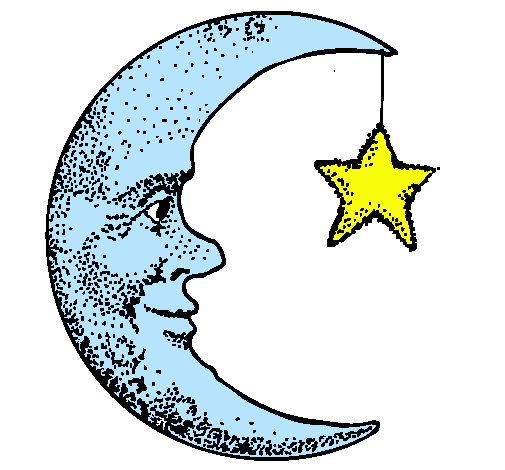 Dibujo de Luna y estrella pintado por Maria9 en Dibujos.net el día ...