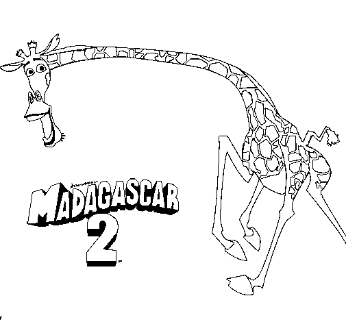 Dibujo de Madagascar 2 Melman 2 para Colorear