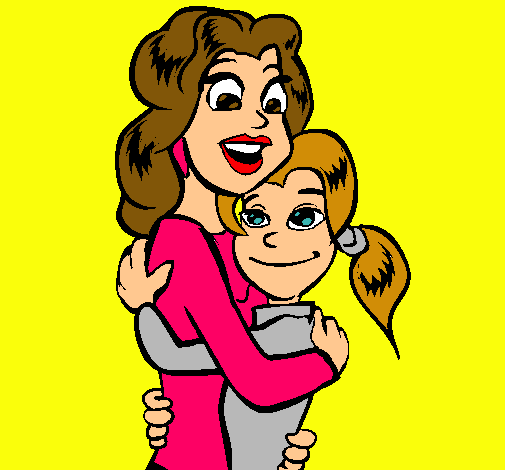 Dibujo de Madre e hija abrazadas pintado por Evita en Dibujos.net ...