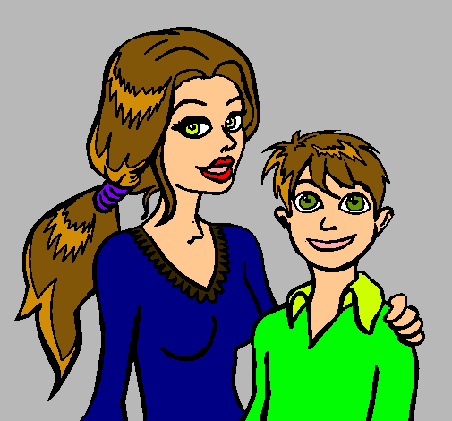 Dibujo de Madre e hijo pintado por Maximadie en Dibujos.net el día ...