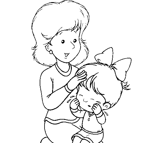 Dibujo de Madre para Pintar y Colorear en Línea