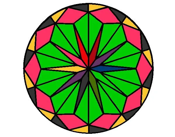 Dibujo de Mandala colores calidos (oscuros) pintado por Vaaaleeen ...