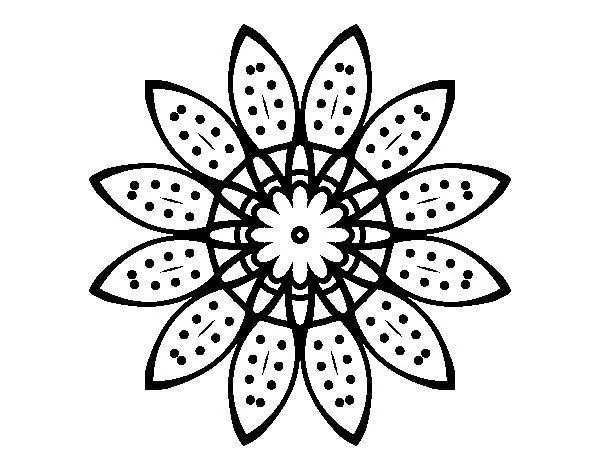 Dibujo de Mandala flor con pétalos para Colorear - Dibujos.net