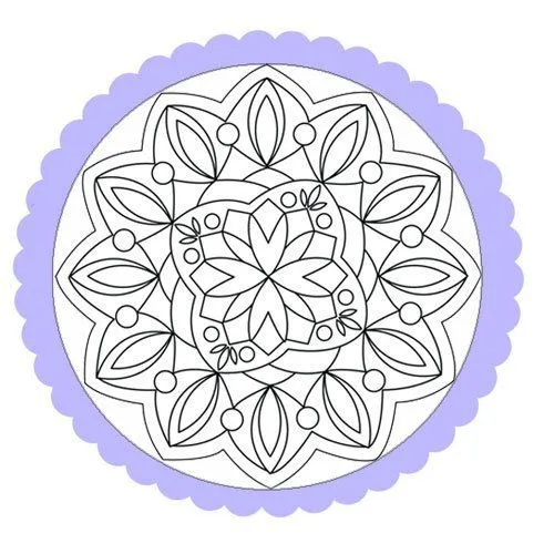 Dibujo de un mandala de flores y formas para pintar - Mandalas ...