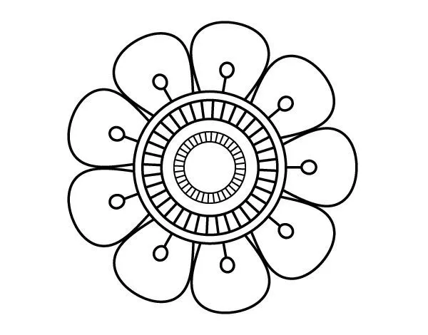 Dibujo de Mandala en forma de flor para colorear | Dibujos de ...