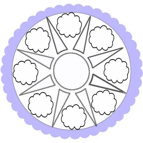 Dibujo de un mandala de un sol y nubes para colorear - Mandalas ...