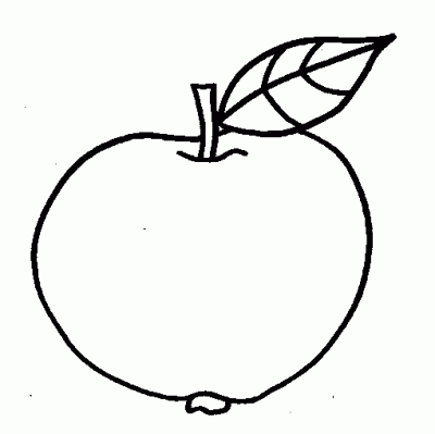 Dibujo de Manzana. Dibujo para colorear de Manzana. Dibujos infantiles ...