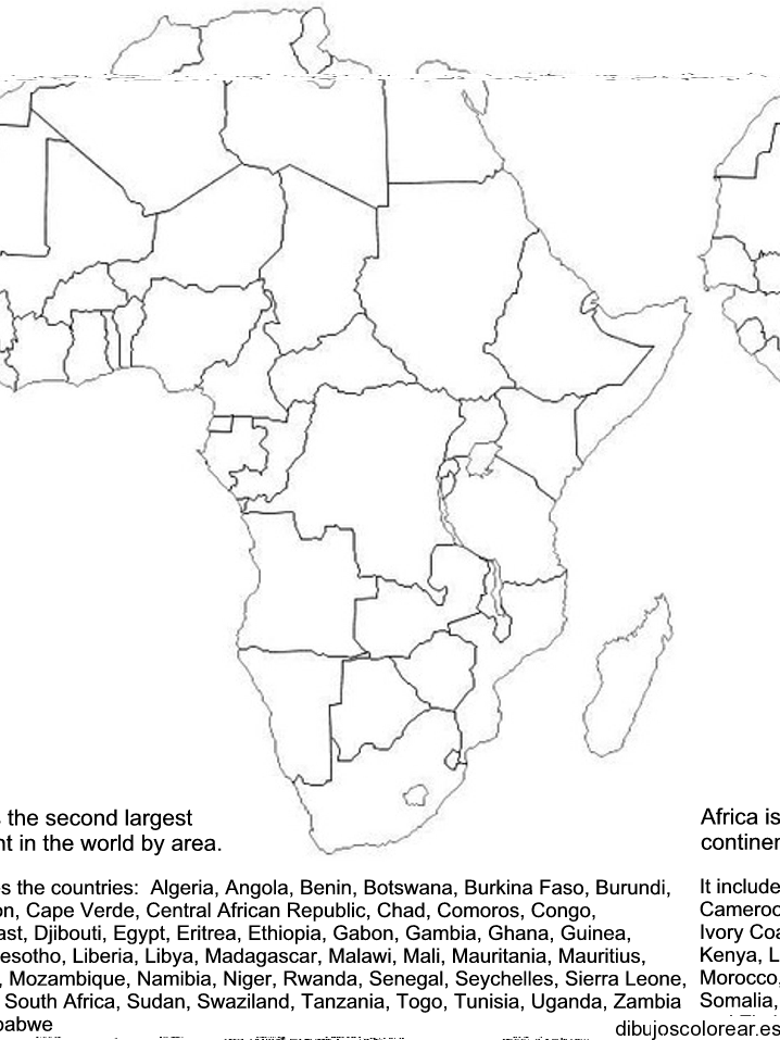Dibujo de un mapa de Africa | Dibujos para Colorear