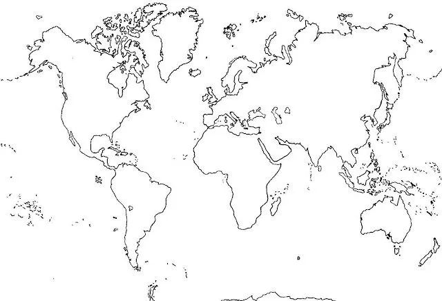 Dibujo del mapa mundi para colorear - Imagui