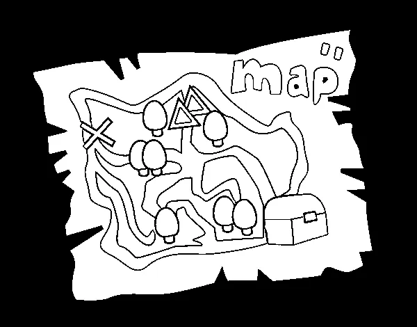 Dibujo de Mapa del tesoro para Colorear