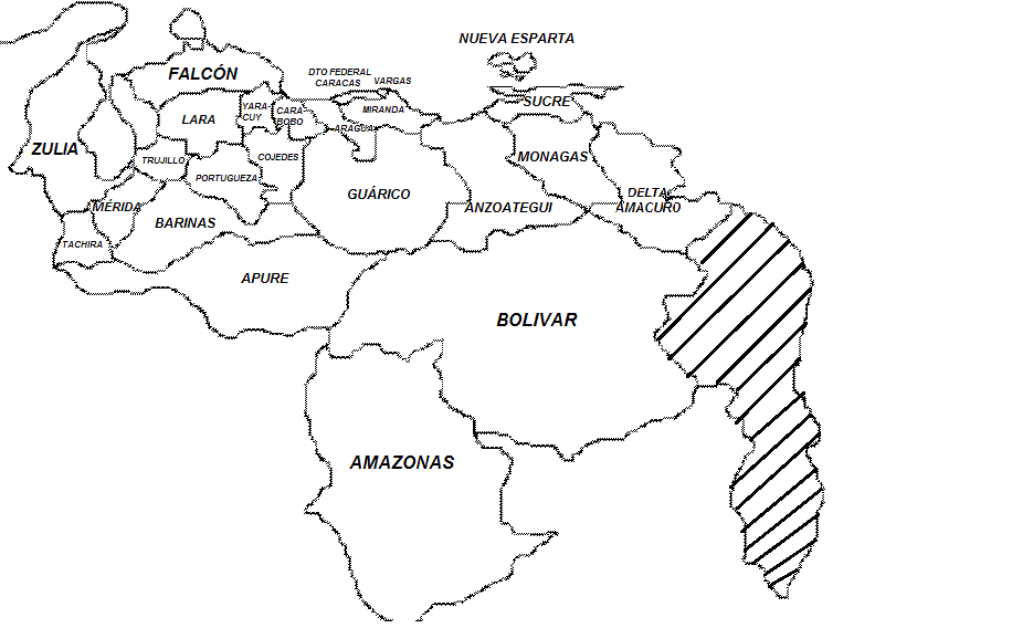 Mapa mudo de venezuela con sus estados - Imagui