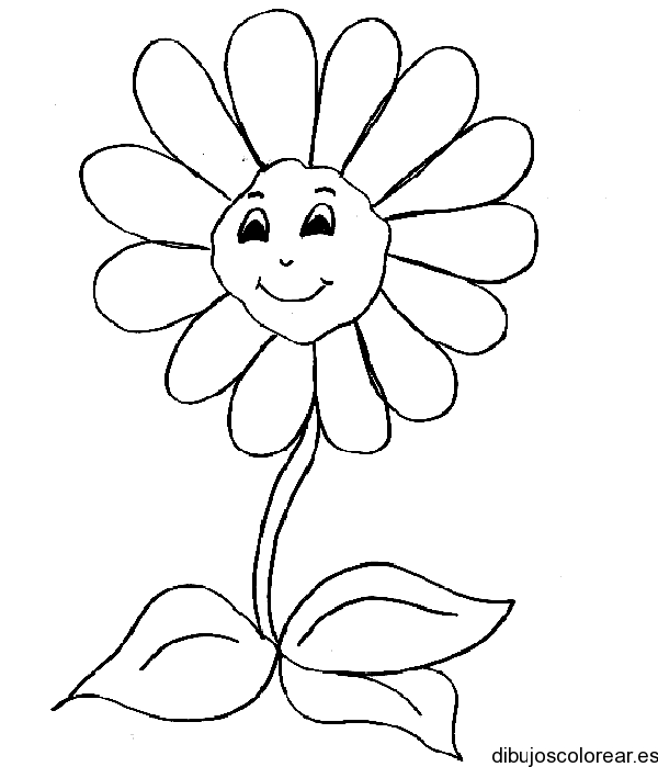 Dibujo de una margarita con sonrisa | Dibujos para Colorear