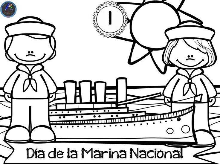 Dibujo del Día de la Marina para colorear, ideas creativas para niños este  1 de junio | Tu Nota