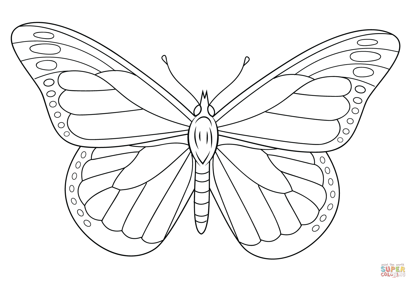 Dibujo de Mariposa Monarca para colorear | Dibujos para colorear imprimir  gratis