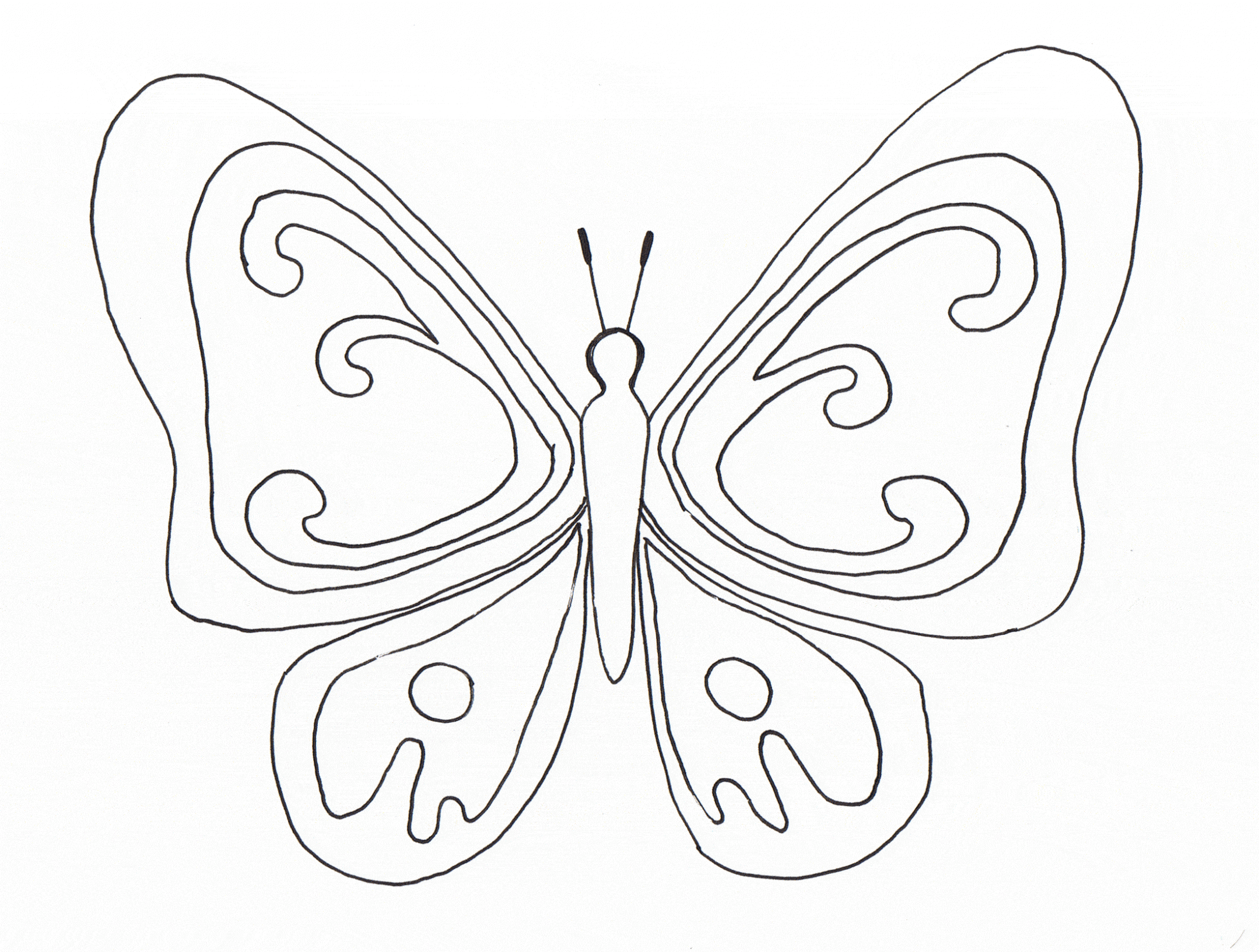 Dibujo de Mariposas para colorear. Dibujos infantiles de Mariposas ...