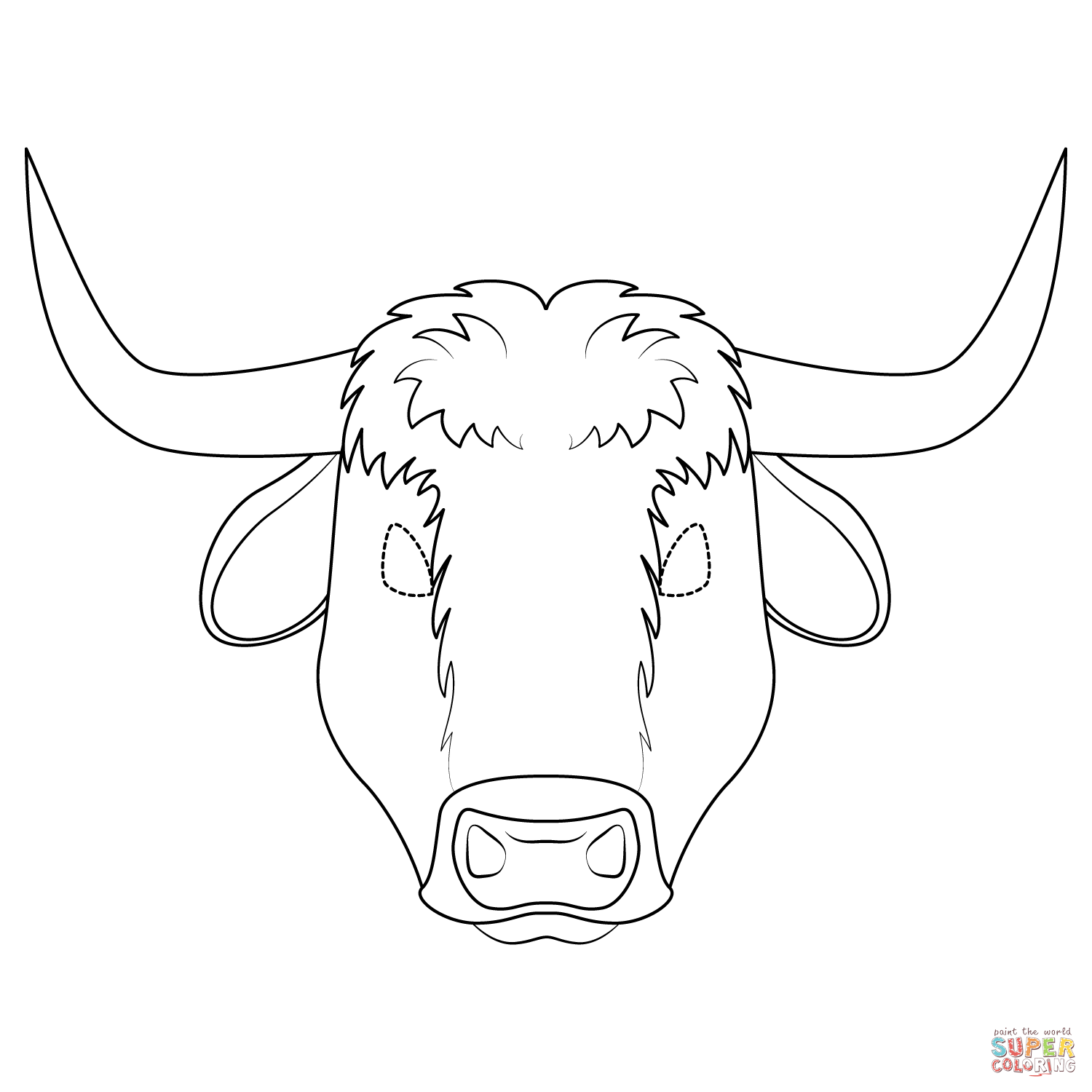 Dibujo de Máscara de Buey para colorear | Dibujos para colorear imprimir  gratis