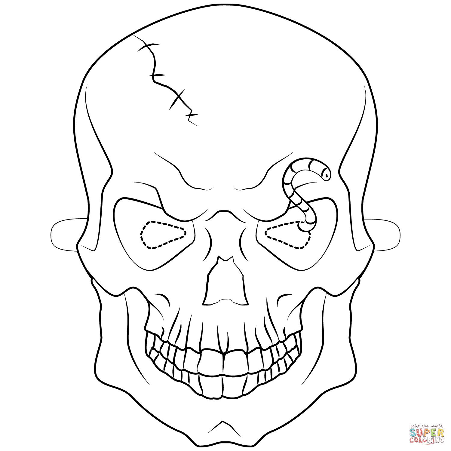 Dibujo de Máscara de calavera de halloween para colorear | Dibujos para  colorear imprimir gratis