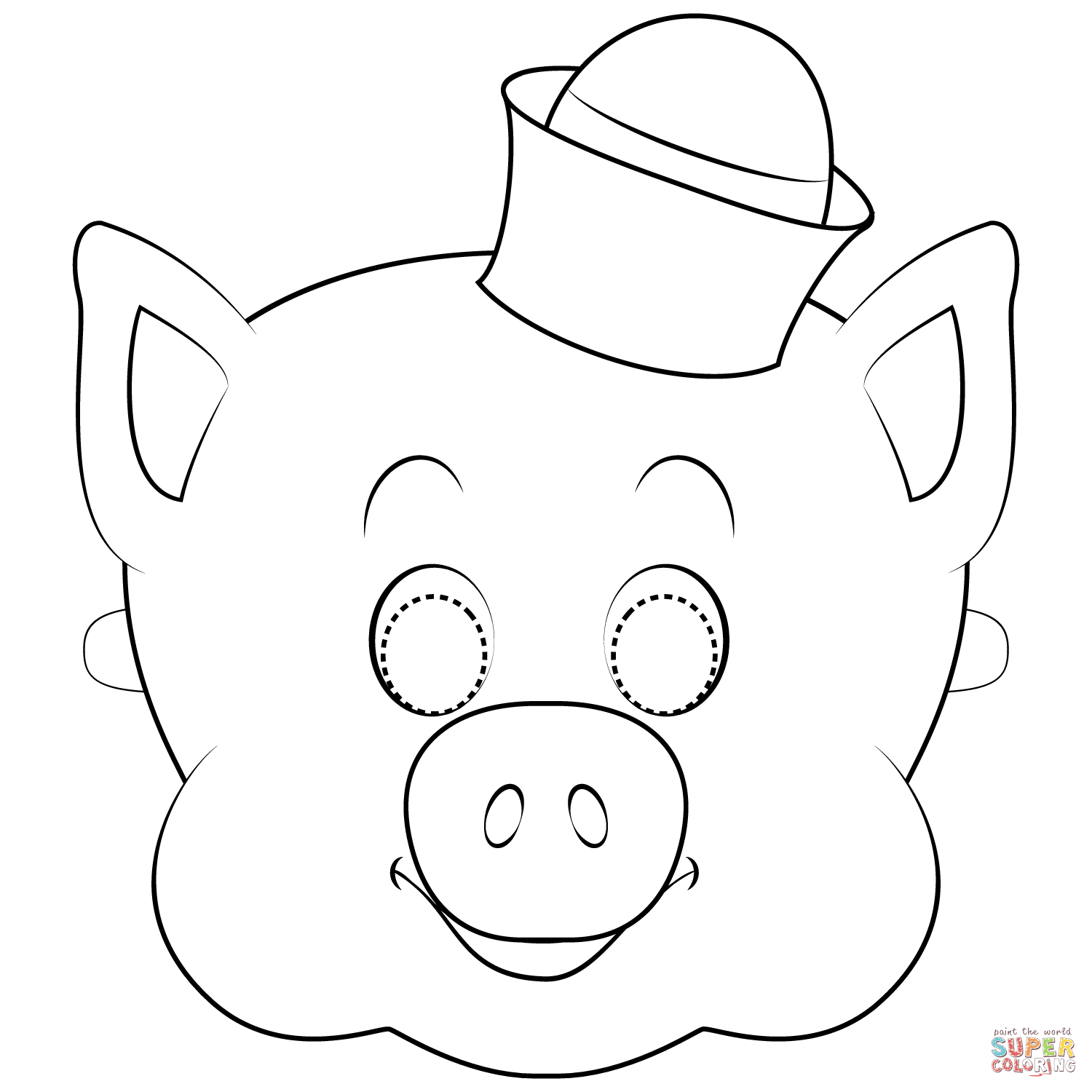 Dibujo de Máscara de Los 3 Cerditos para colorear | Dibujos para colorear  imprimir gratis