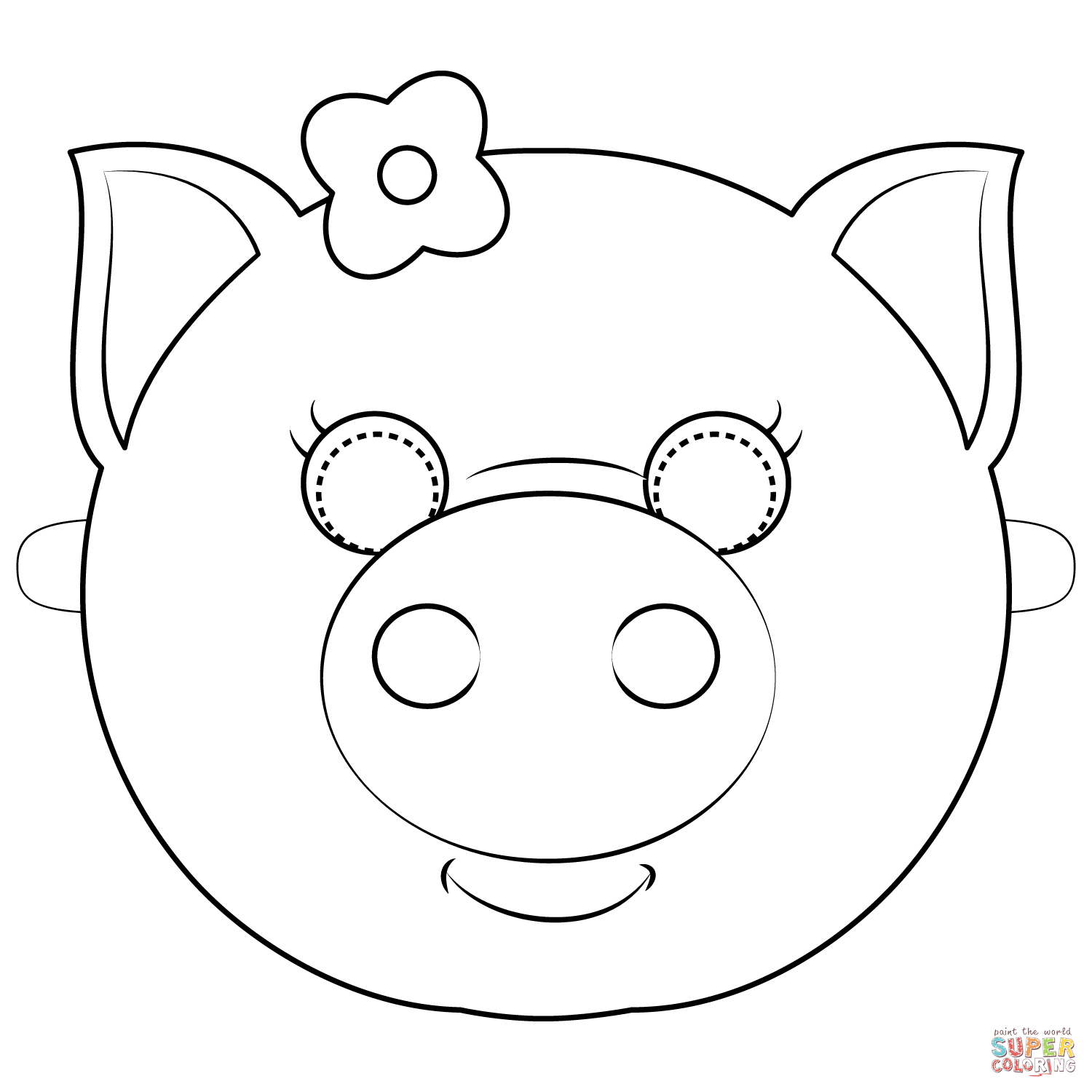 Dibujo de Máscara de Cerdo para colorear | Dibujos para colorear imprimir  gratis