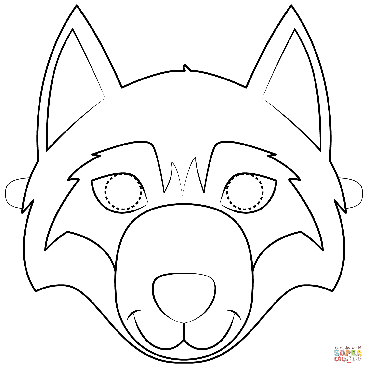 Dibujo de Máscara de Lobo para colorear | Dibujos para colorear imprimir  gratis