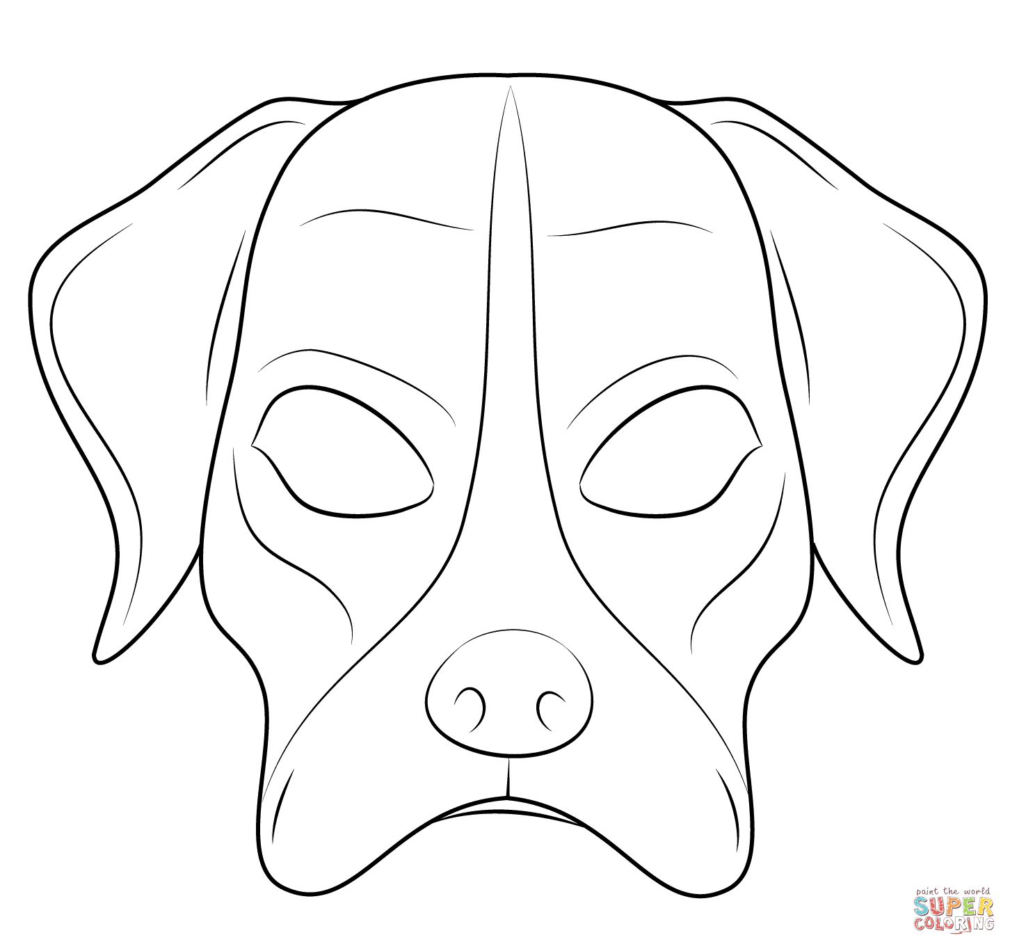 Dibujo de Máscara de Perro para colorear | Dibujos para colorear imprimir  gratis