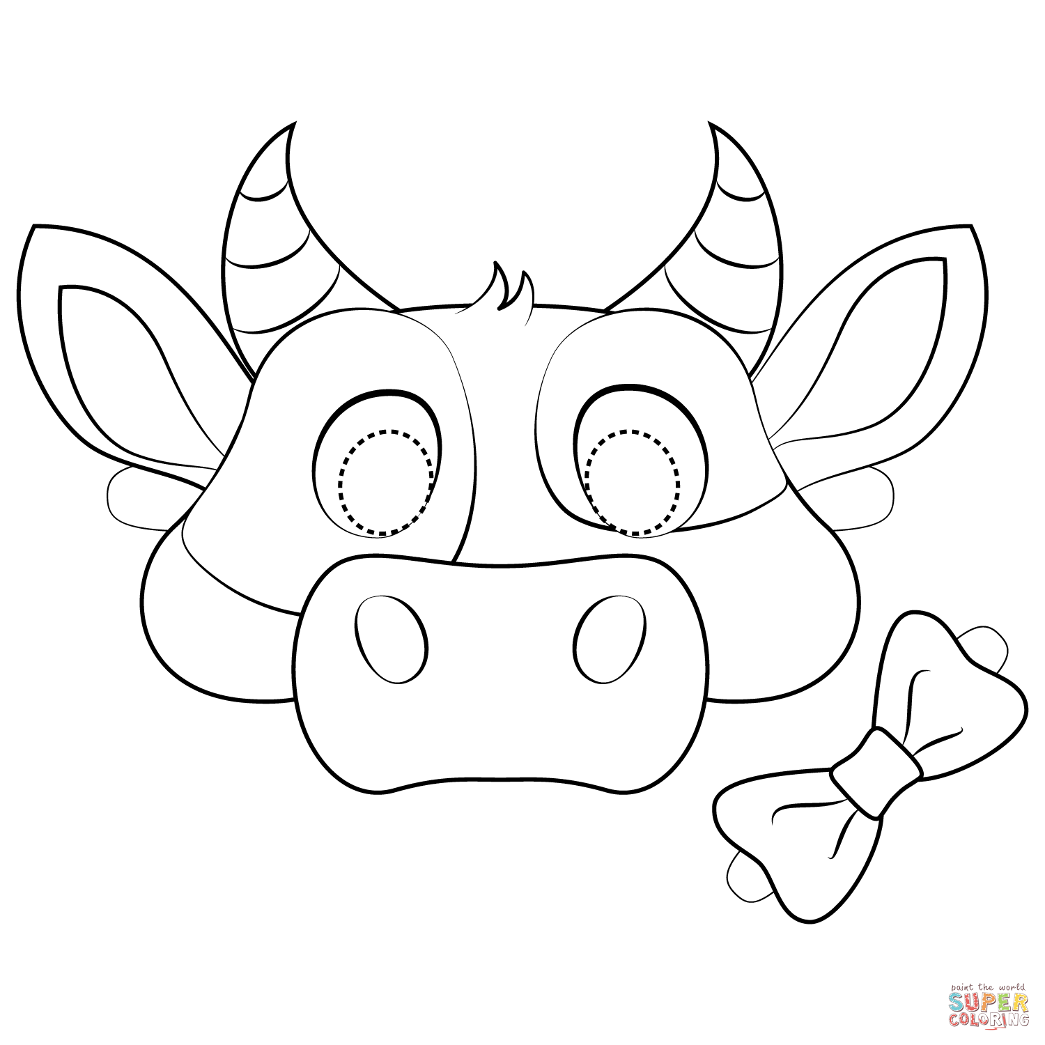 Dibujo de Máscara de Vaca para colorear | Dibujos para colorear imprimir  gratis