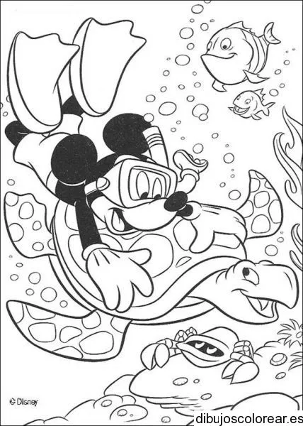 Dibujo de Mickey Mouse buzo | Dibujos para Colorear