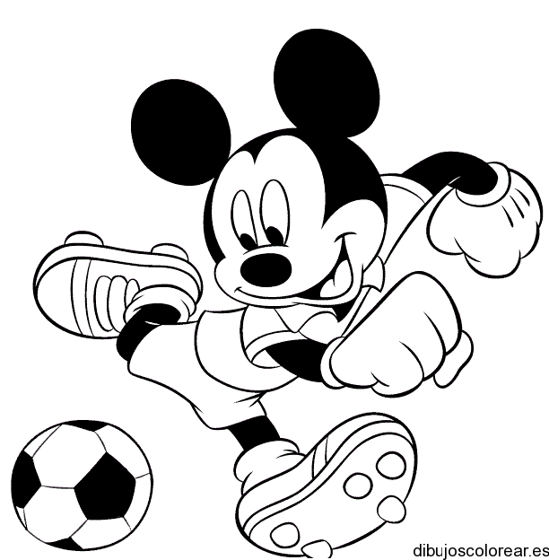 Dibujo de Mickey Mouse futbolista | Dibujos para Colorear