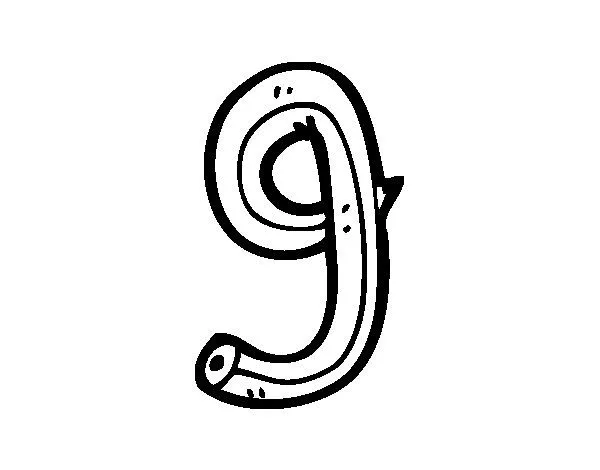 Dibujo de G minúscula para Colorear - Dibujos.net