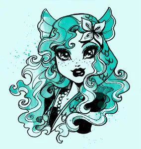 Dibujo de la monster high Dragoona Blue para colorear e imprimir