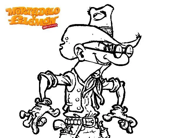 Dibujo de Mortadelo Vaquero para Colorear - Dibujos.net